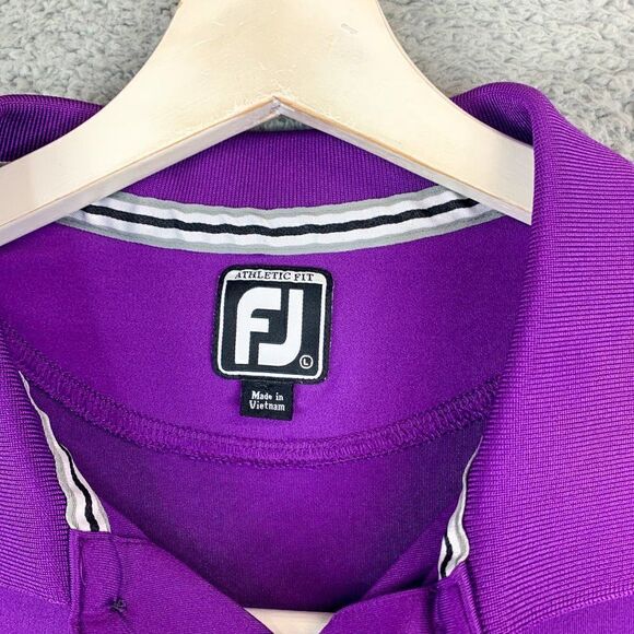Footjoy Shirt Men Large Purple Golf Polo Golfer FJ Stretch Preppy The Highlands - Picture 4 of 14